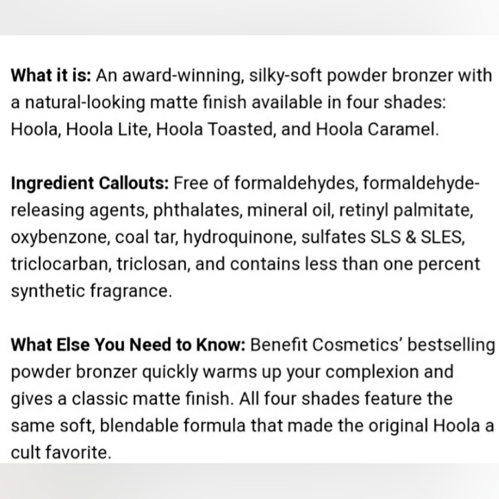 BENEFIT COSMETICS HOOLA MATTE POWDER BRONZER. - Picture 16 of 16